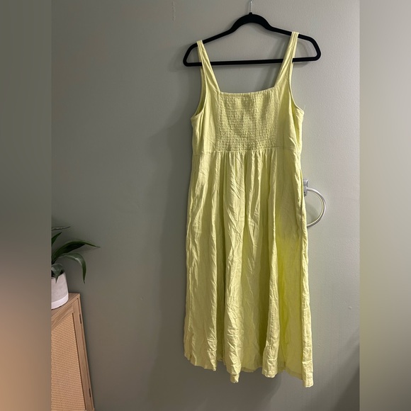 Old navy sunny fit and flare linen blend midi dress - Picture 6 of 10